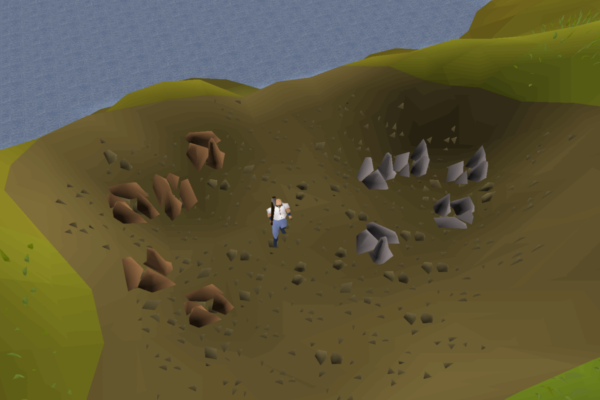 The South-East corner of Lumbridge Swamp mine mining 1-99 guide leveling with money making